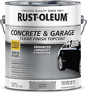 Rust-Oleum 380895 Concrete & Garage Clear Finish Topcoat, Gallon, Matte Clear