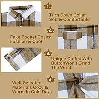 Vista 6 de American Trends Womens Plaid ShacketJacket- Oversized Wool Loose Lapel Coat Button Down Long Sleeve Shacket Shirt For Women