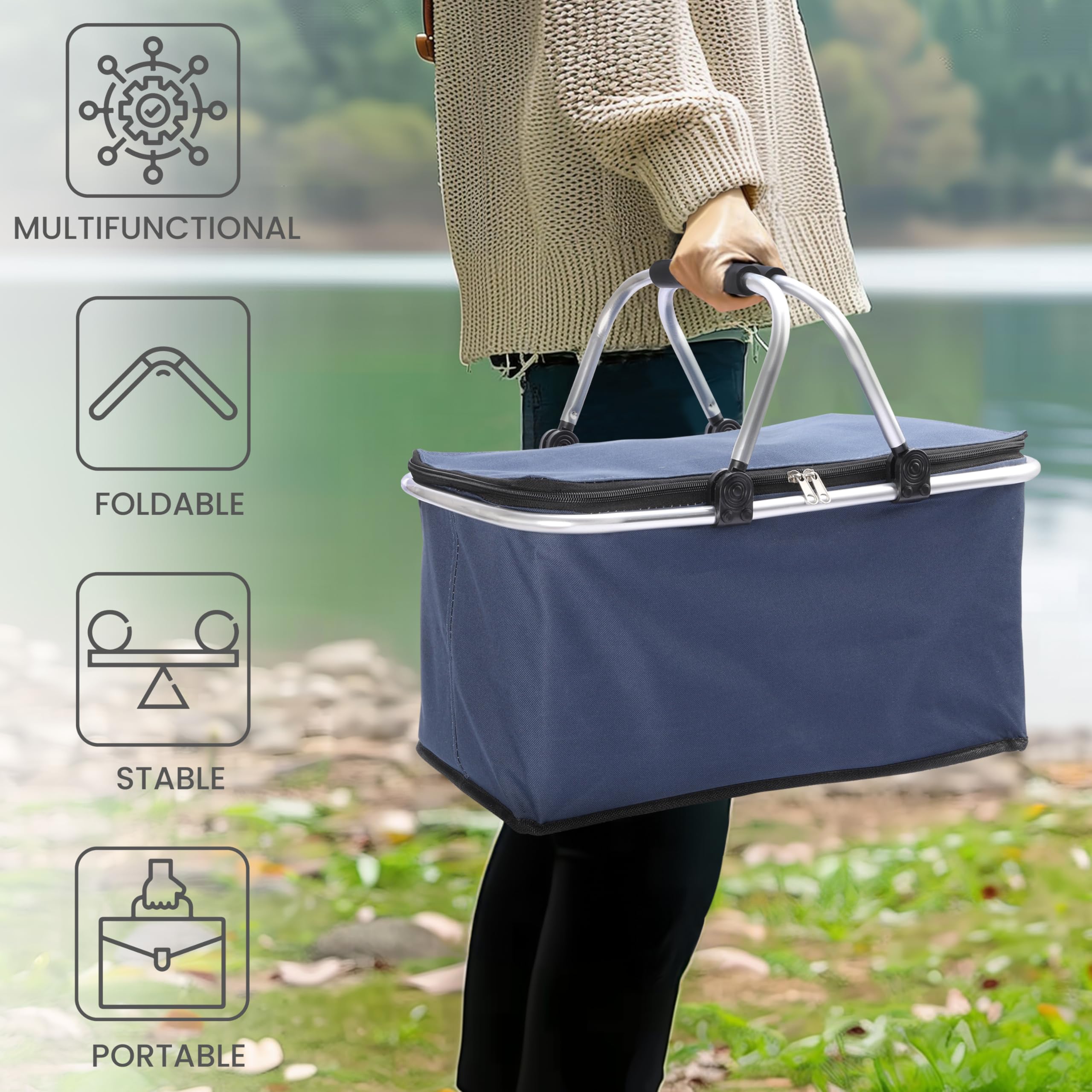 Nevera Termica Nevera Portátil 30L Plegable Bolsa Térmica Grande Para  Picnic, Camping Y Playa Mantiene Comida Y Bebidas Frías Bolso Termico  Playa