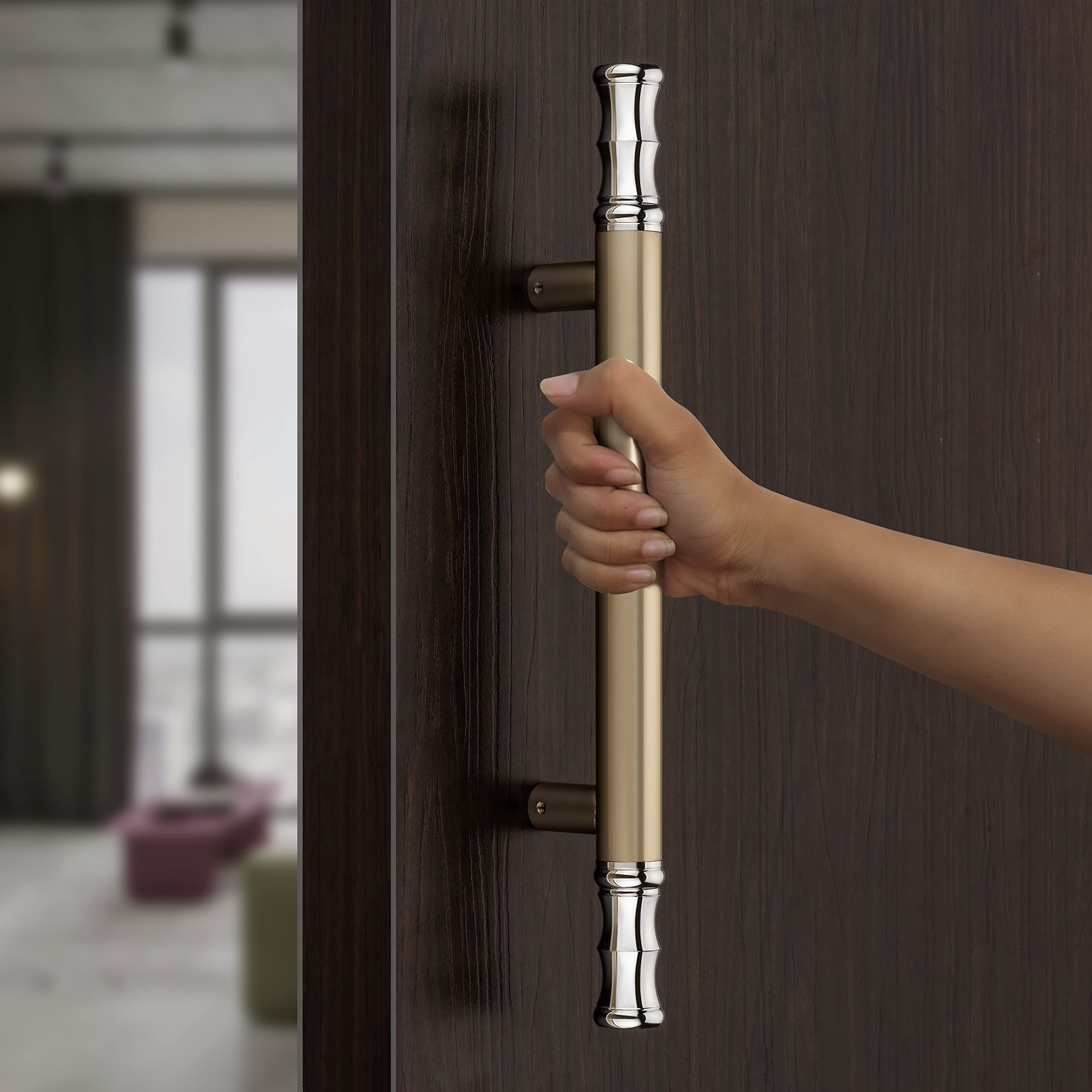 Plantex Stainless Steel 14 Inch Main Door Handle/Glass Wooden Door Handle/Pull-Push Handle/3 Years Warranty Pack of 1 (Satin White and Chrome Finish) — Amazon image 8