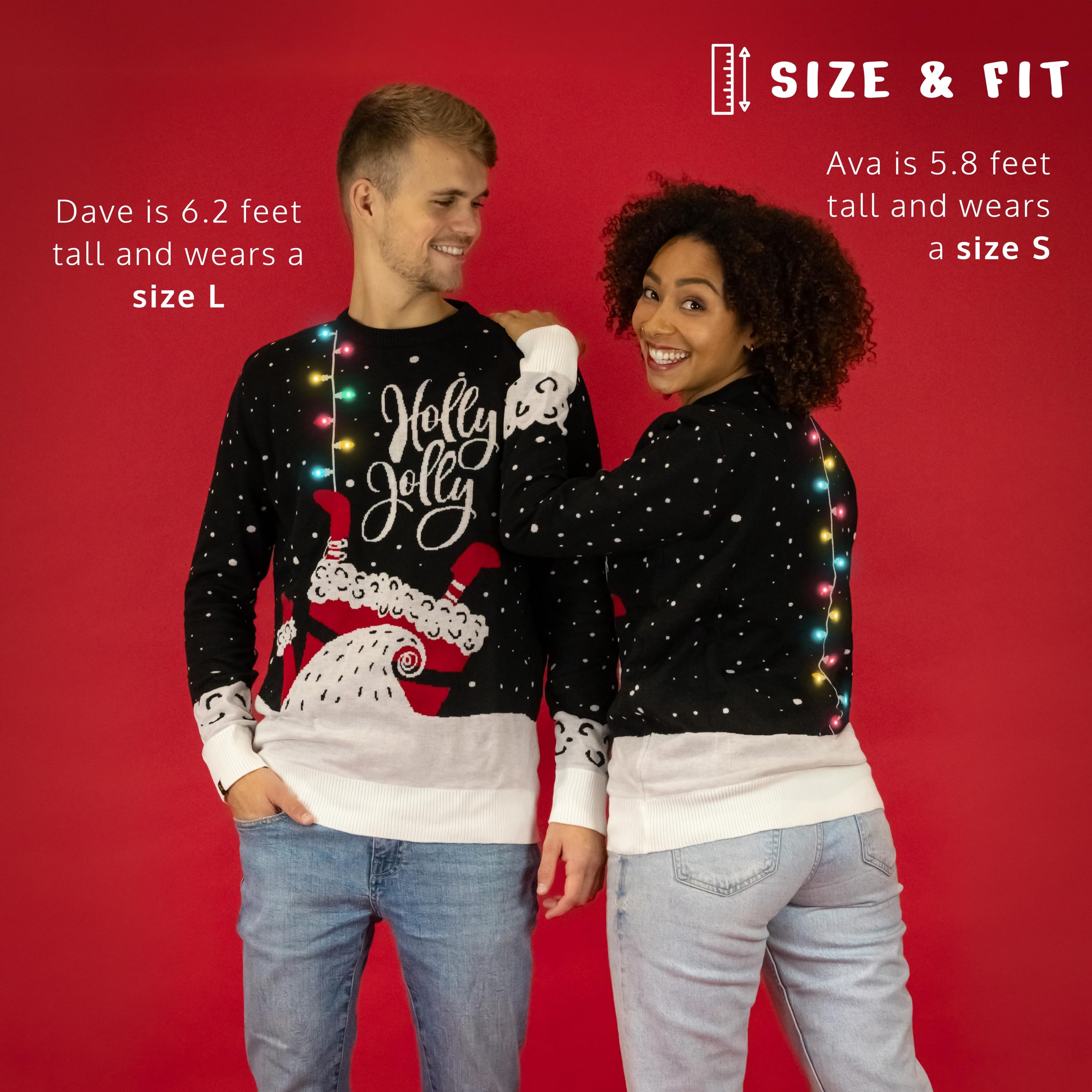JAP Christmas - Pull de Noel - Pull Noel pour Femme et Homme - Pull Moche de Noel - LED