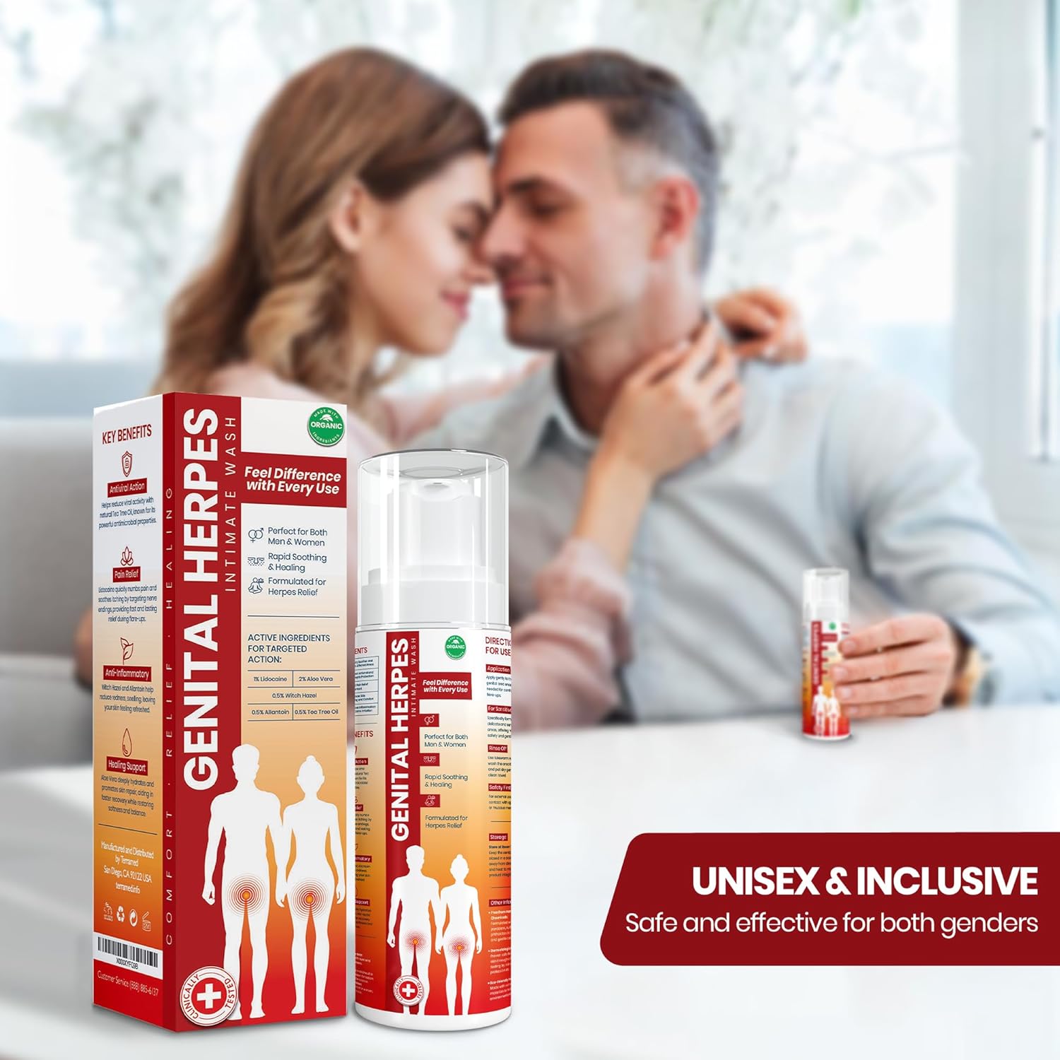 Terramed Just Think Comfort Genital Herpes Intimate Wash | Fast Acting HerpCare | Medicated | Soothes Itching, Tingling & Burning | Soothes Genital Herpes & Genital Discomfort - Image 2