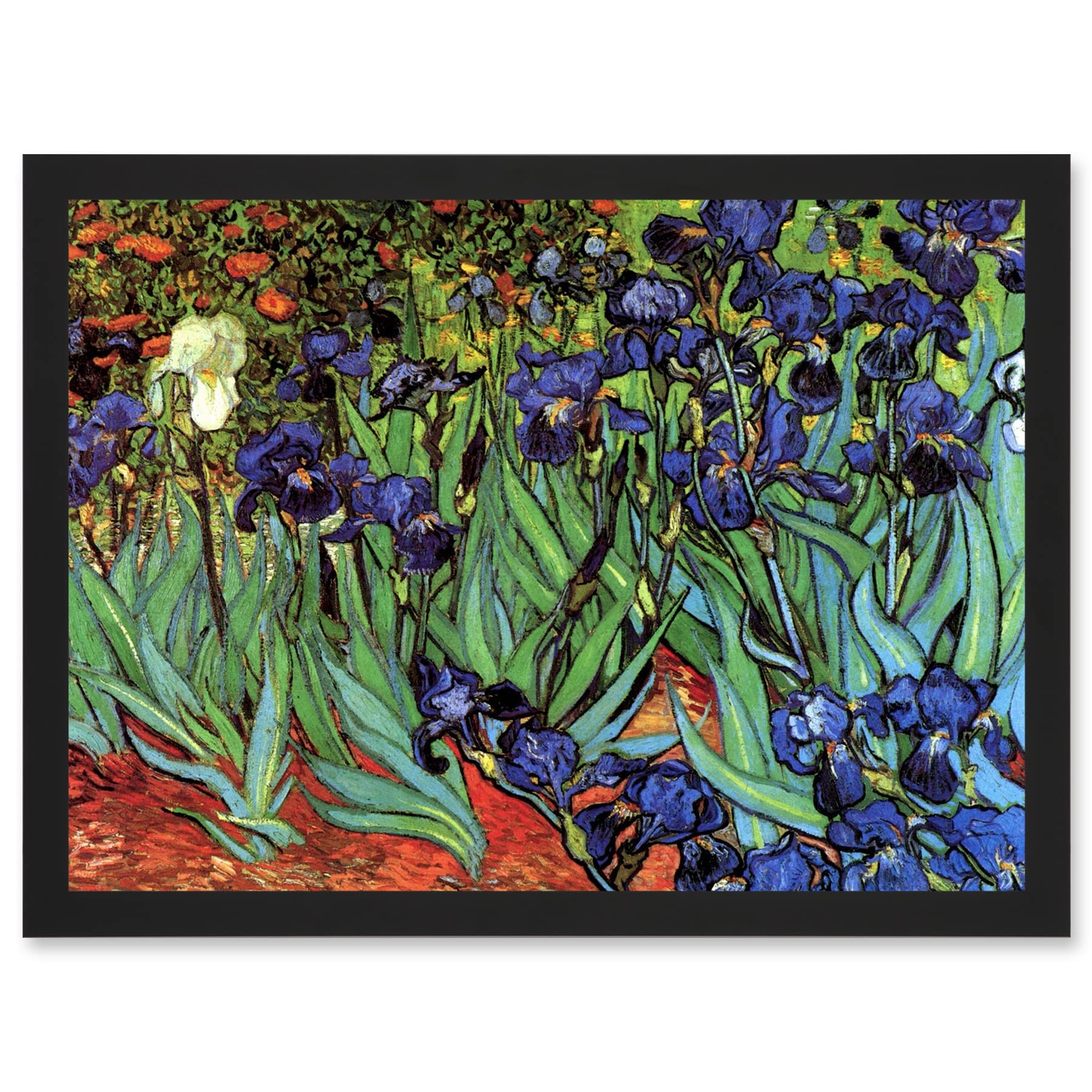 Wee Blue Coo Vincent Van Gogh Irises Artwork Framed A3 Wall Art Print