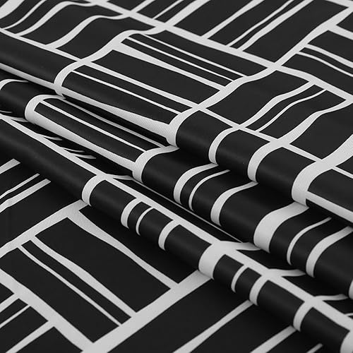 Miniatura 5 de Deconovo Paneles de cortina opacas con estampado de moda para sala de estar, 52 pulgadas de ancho x 95 pulgadas de largo, color negro