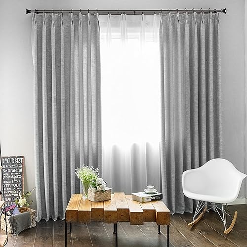 Miniatura 10 de eTeckram Barra de cortina doble de 1 pulgada con remates de trompeta (níquel arena) (+ soportes), 84 a 120 pulgadas)