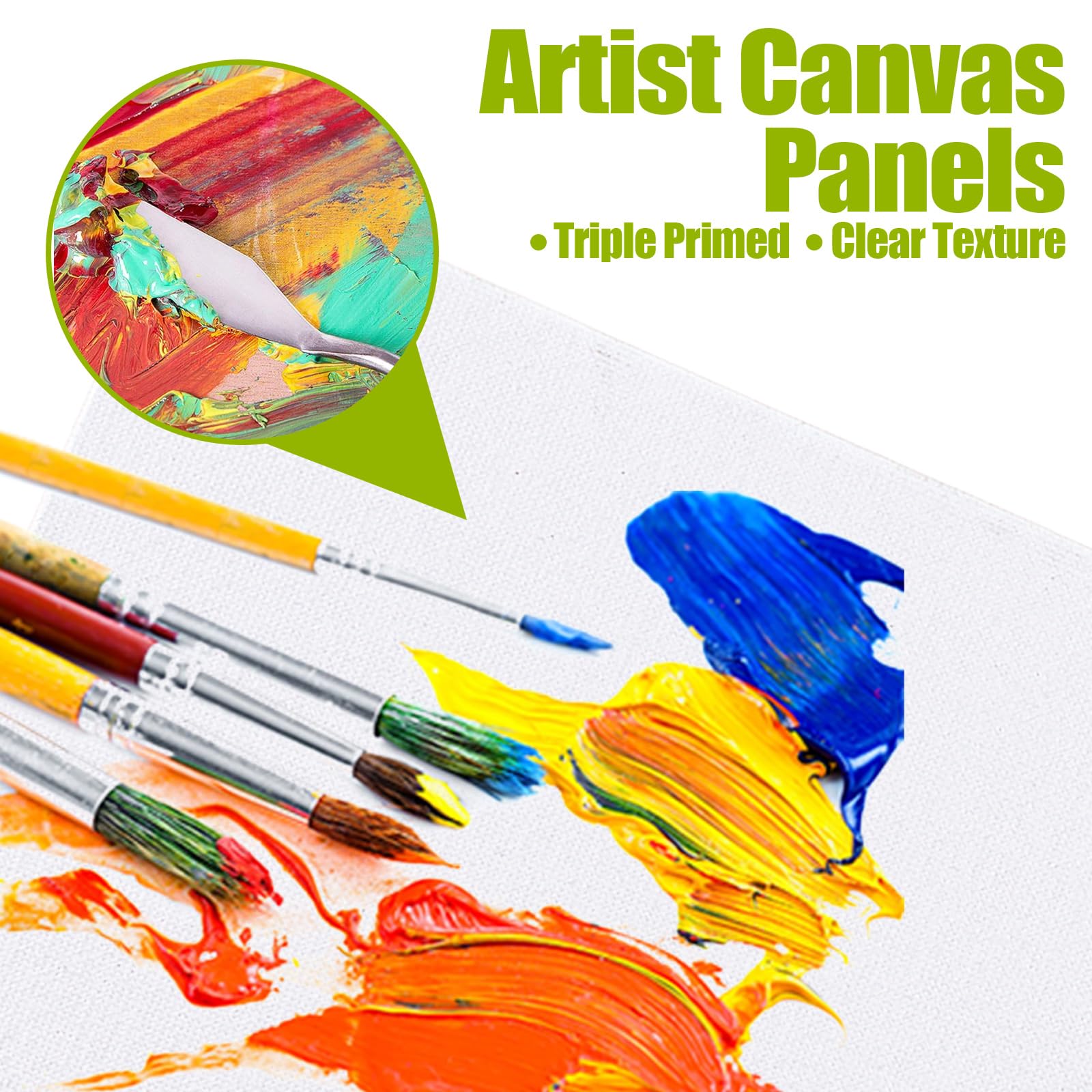 APACALI 24 Pack Canvas 20 x 20cm (8 x 8inch) for Painting and Art - Small Blank Canvas for Sketching Drawing, 3mm Thickness - Image 3
