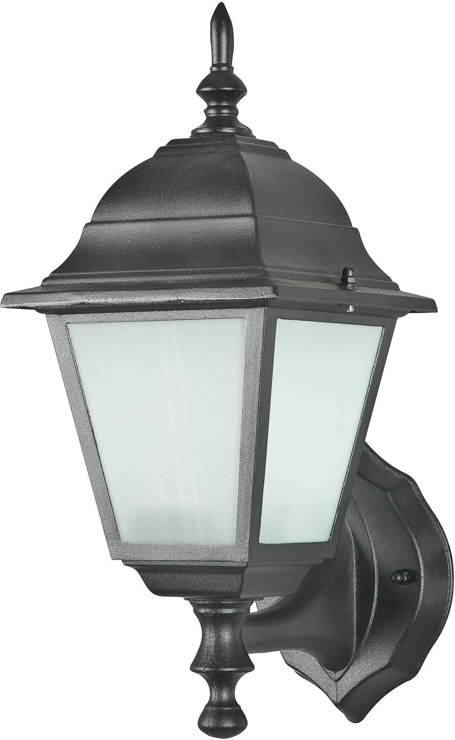 F4330-31 Outdoor Wall Lantern with Frosted Glass, Black Finish