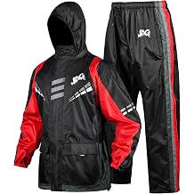 Motorcycle Rain Suit for Men & Women - 2 Pieces Waterproof Rain Jacket & Pants | Reflective Rain Coat with Hoodie