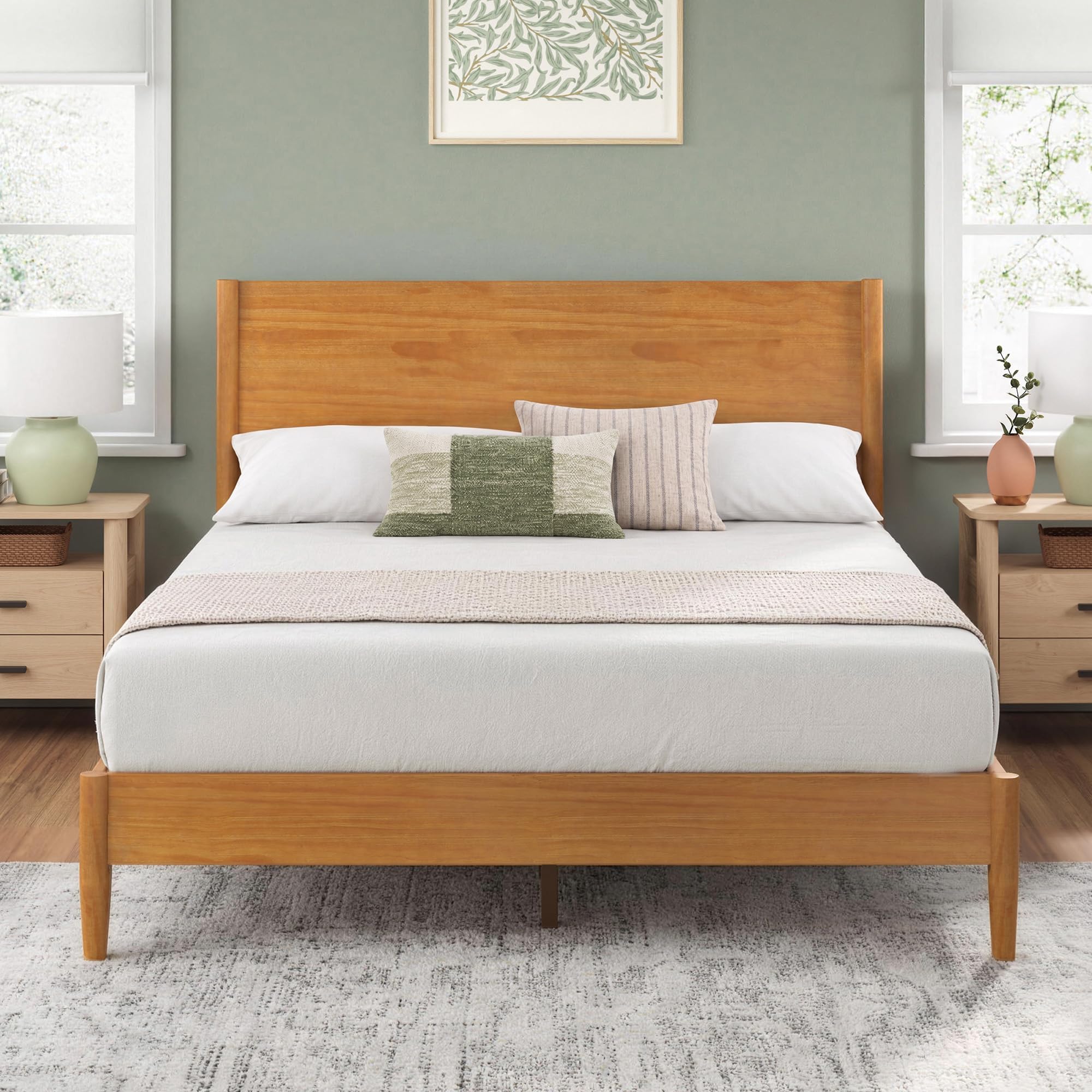 Zinus Allen Mid Century Wood Platform Bed Frame, Full