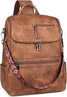 Vista 1 de FADEON Laptop Backpack for Women Leather Travel Backpack with Laptop Compartment, Designer Ladies Computer Backpacks Brown