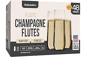 Classic Clear Champagne Flutes Disposable for Brunch Drinks