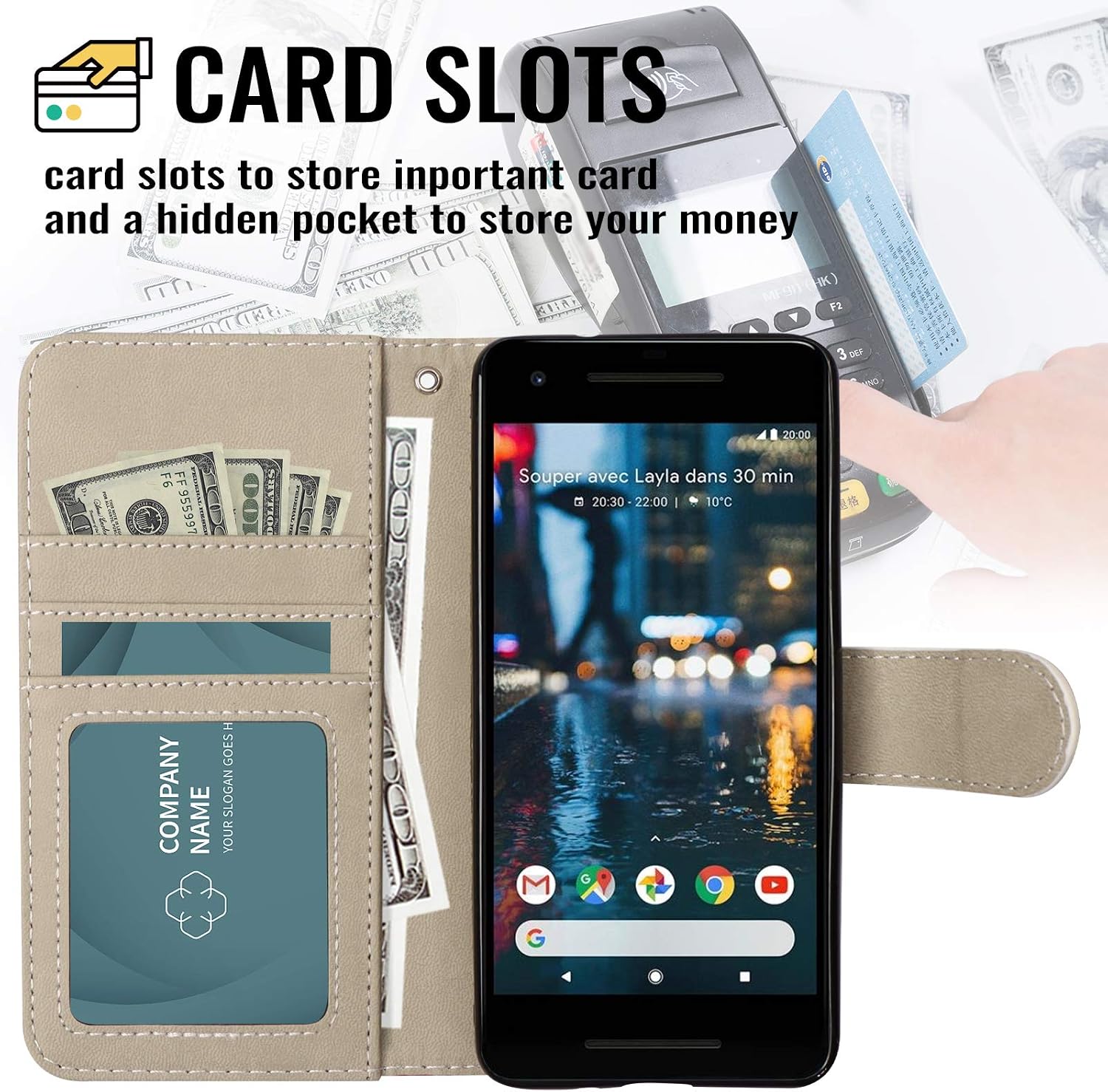 UrSpeedtekLive Google Pixel 2 Wallet Case, Premium PU Leather Flip Case Cover with Card Slots & Kickstand for Google Pixel 2 (2017),Mandala