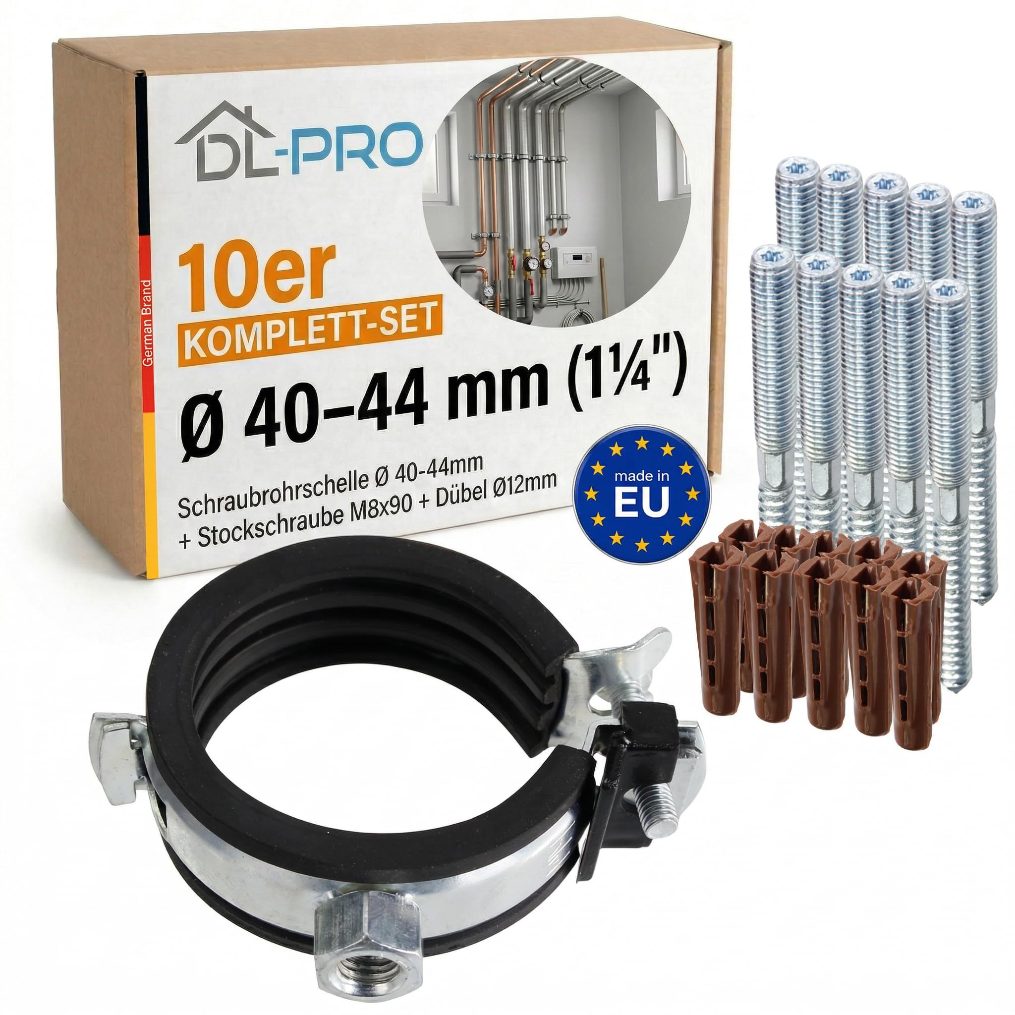 Colliers de serrage anti-bruit 40-44 mm pour éliminer les vibrations de tuyauterie - DL-PRO