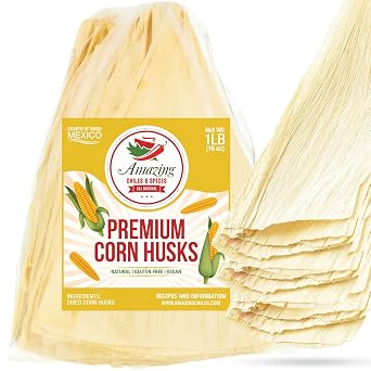 Premium Corn Husks for Tamales 1LB 16oz Authentic Dried Hojas de Maiz, Tamale Leaves Corn Husks, Natural Mexican Tamale Wrappers by Amazing Chiles and Spices