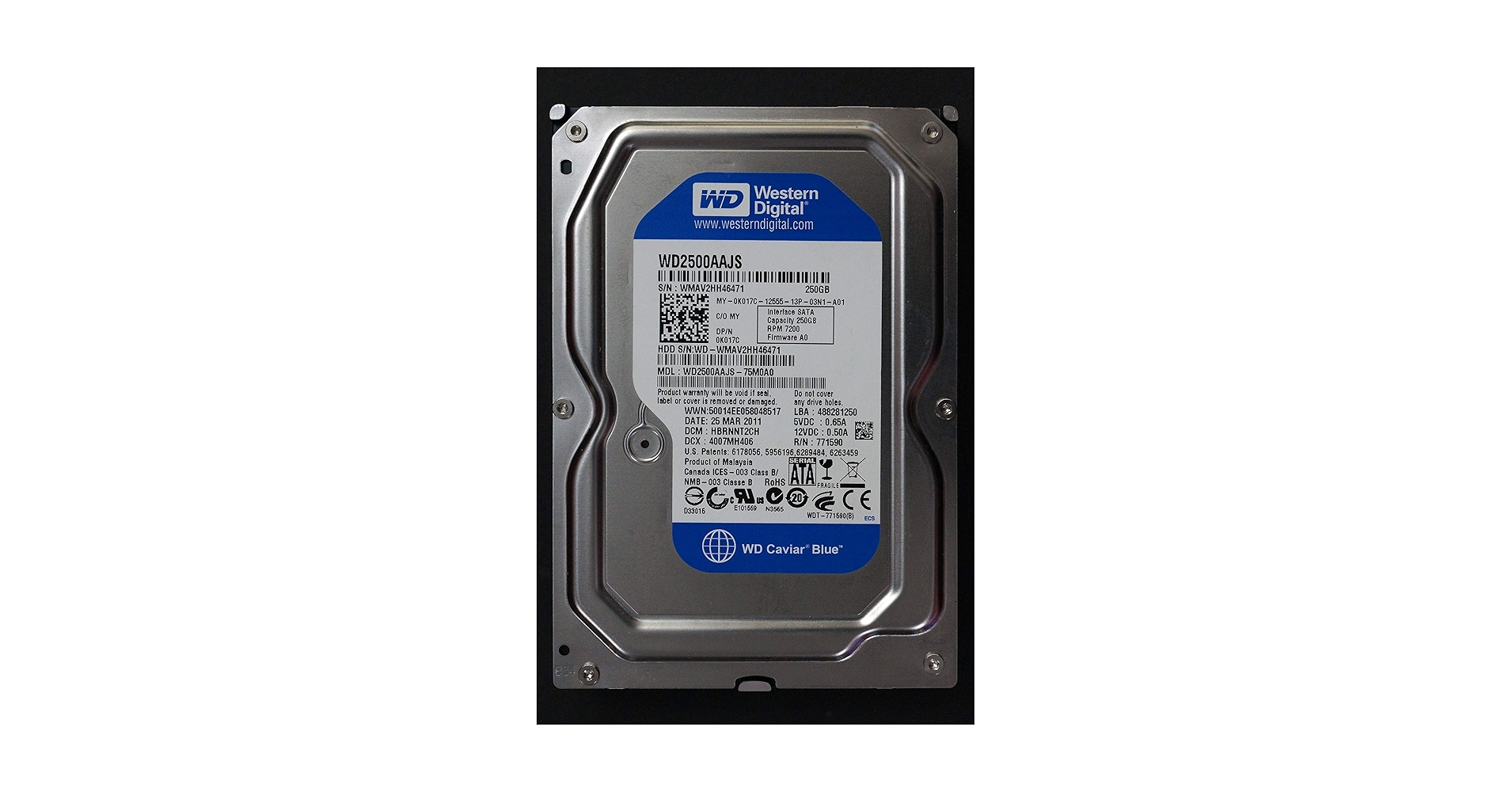 外付けハードディスク・ドライブ WD Caviar Blue 250GB HDD WD2500AAJS Amazon.com: WESTERN DIGITAL WD2500AAKX Caviar Blue 250GB
