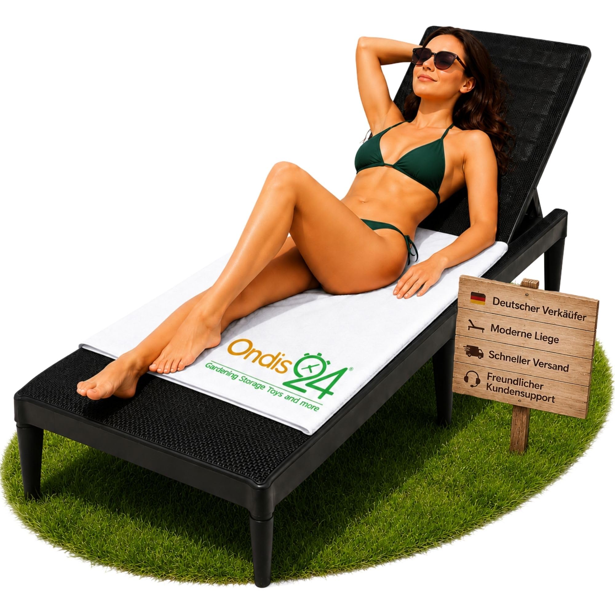 Ondis24 Doppelpack: 2X Sonnenliege Sirolo Anthrazit Rattanoptik (2)