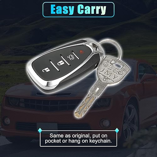 Miniatura 9 de X AUTOHAUX Funda inteligente de 4 botones para llave remota de entrada sin llave para Chevy Camaro Malibu Equinox Cruze Trax Volt 2016-2020 HYQ4AA