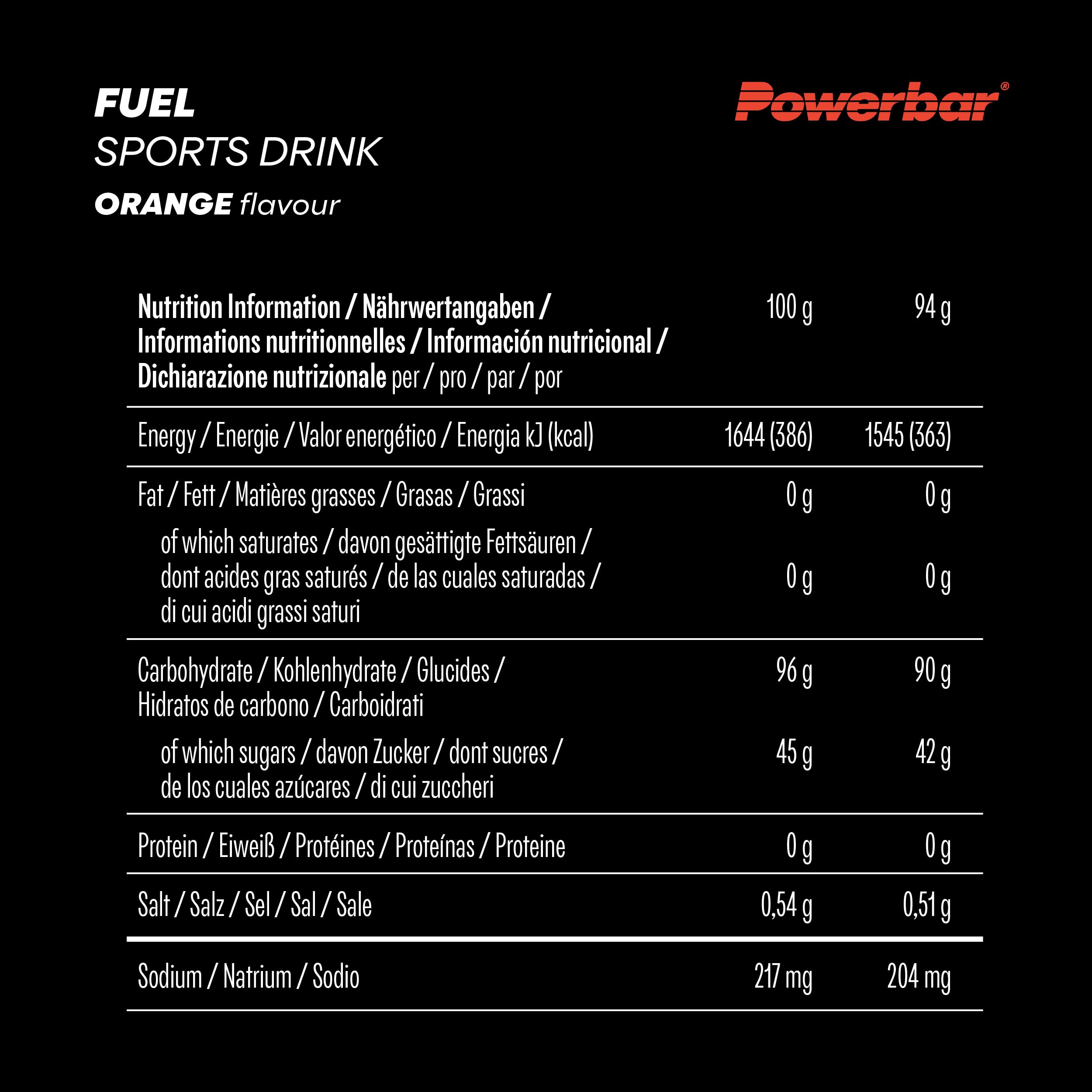 Powerbar - Black Line - Fuel 90 - Orange - 10x94g - High Carb Sports Drink