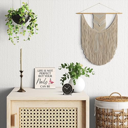 Miniatura 7 de Letrero de madera inspirador para salón de uñas, decoración de habitación de uñas para escritorio del hogar, estante de mesa, mostrador, tienda de