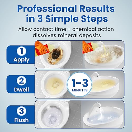 Miniatura 5 de BolBac Limpiador de orinales y inodoros, grado comercial, limpia y desodoriza superficies de porcelana en baños de alto tráfico, eliminación rápida