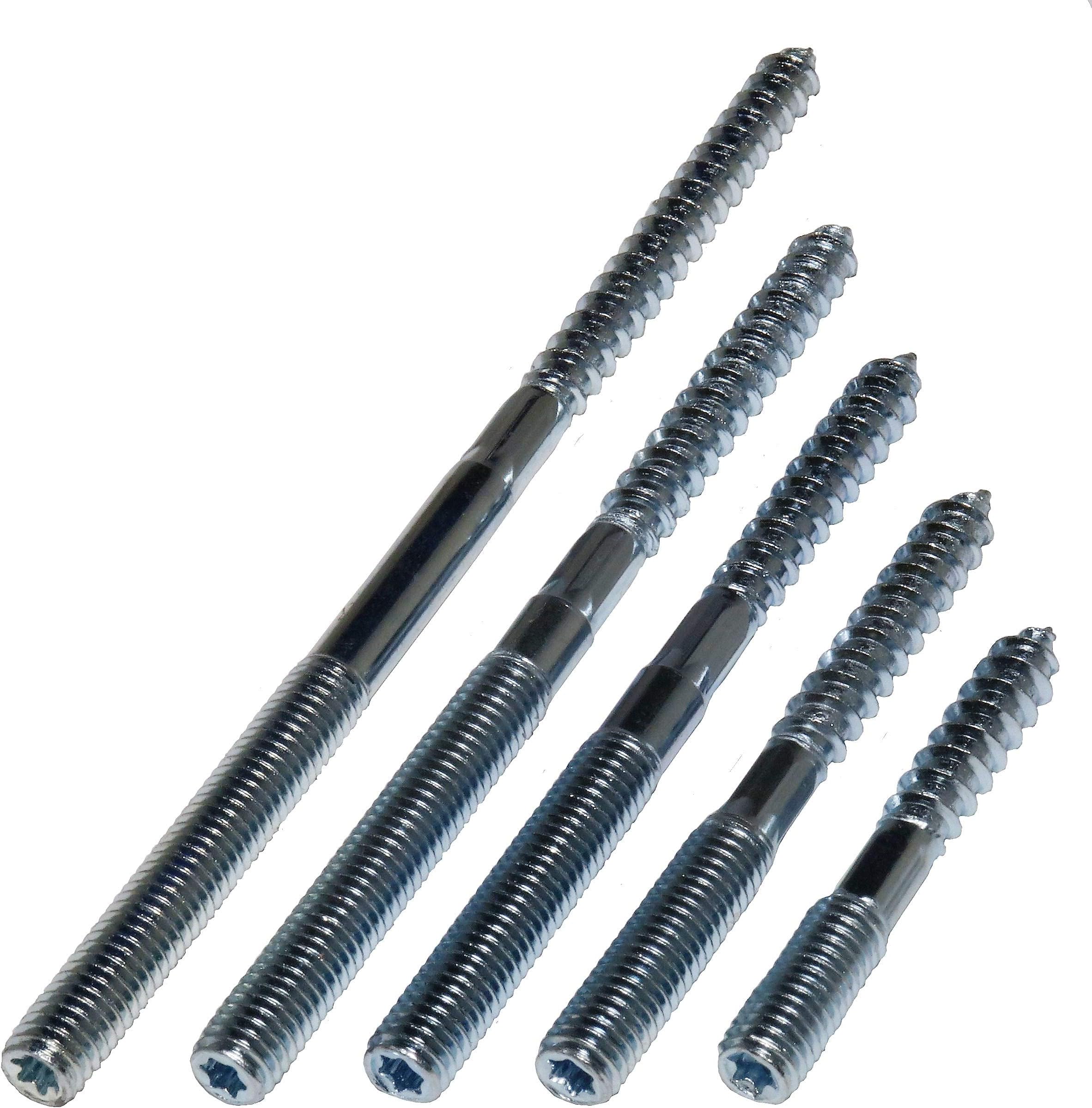 50 Stück M6 Torx Stockschrauben 80mm - Doppelgewinde Für Möbel & Holz