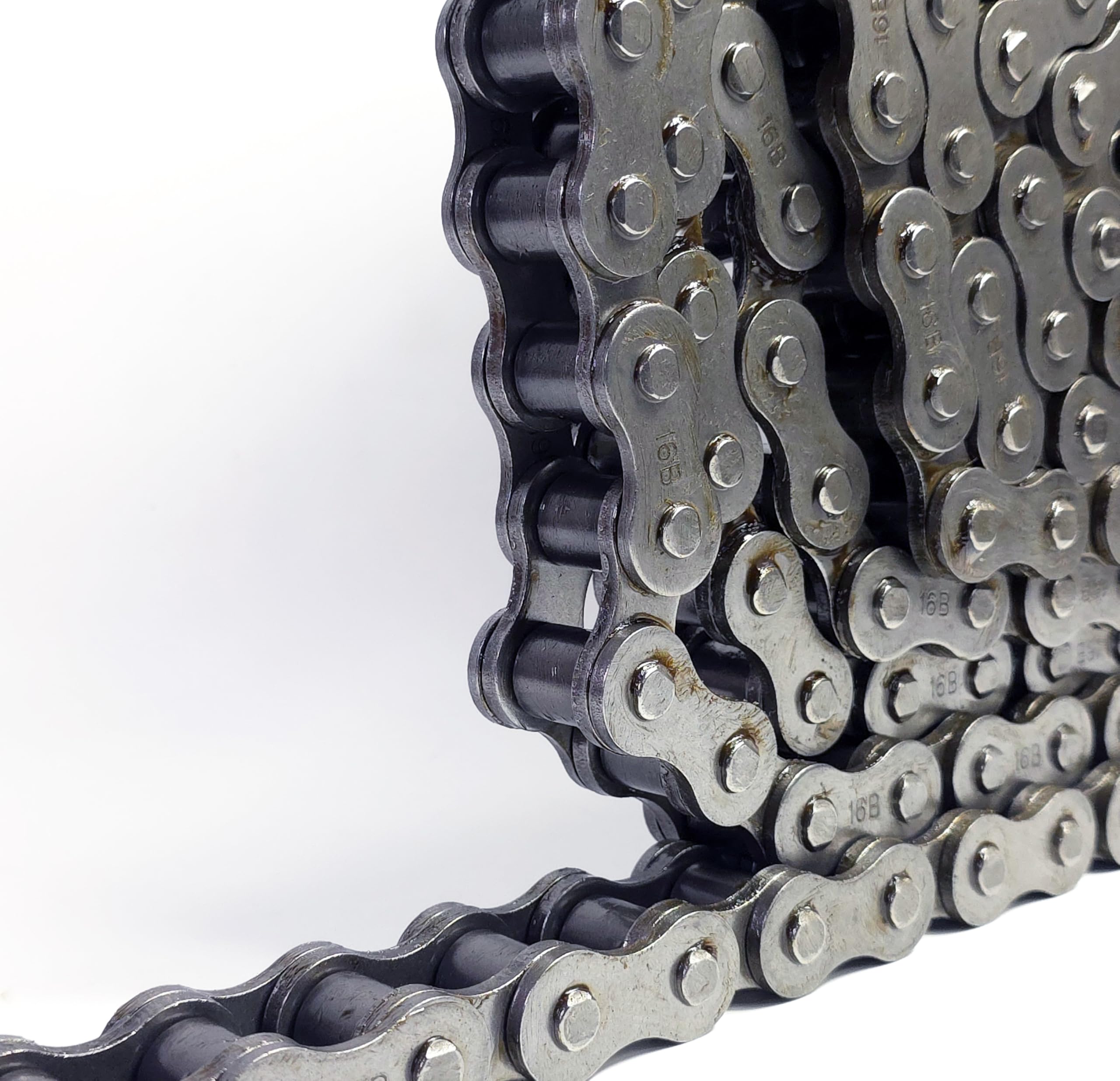 Rollenkette 16B-1 (1 Zoll / 25,4 mm) Simplex Einreihig DIN 8187 / ISO 606 – 2 Meter Antriebskette aus gehärtetem Stahl inkl. Kettenschloss für Landwirtschaft und Industrie