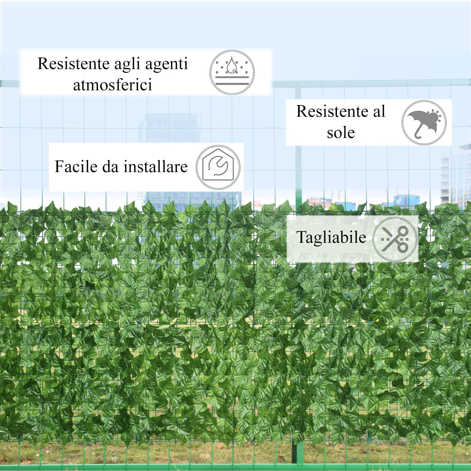 LEVESTE Fausse haie pour clôture, 300 x 100 cm, clôture de Jardin extérieur, Brise-Vue Balcon, Couverture de Garde-Corps de Balcon, Maille avec Fausses Feuilles d'extérieur, 40 Colliers Verts offerts