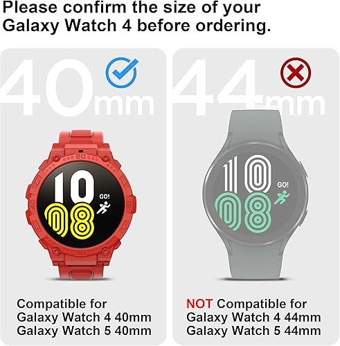 Miniatura 4 de GELISHI Compatible con Galaxy Watch 5, Galaxy Watch 4 Band con funda de 1.57 pulgadas para hombres y mujeres, correa protectora resistente de