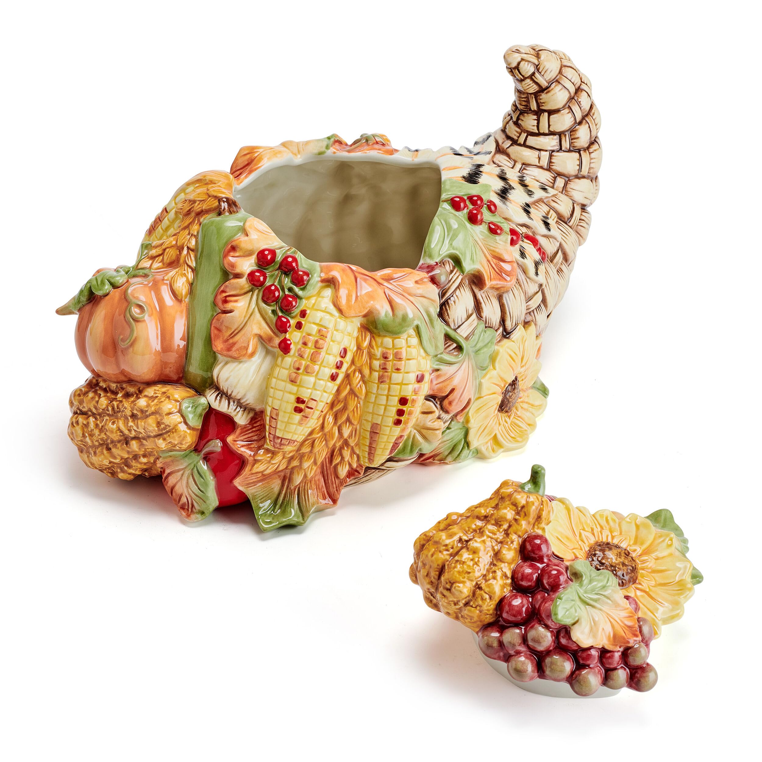 Fitz & Floyd Fall Harvest Cornucopia Cookie Jar -5 Fitz & Floyd Fall Harvest Cornucopia Cookie Jar -5