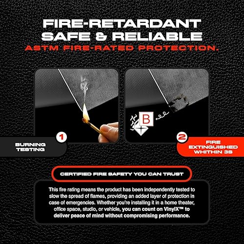 Miniatura 7 de VinylX Vinilo reforzado con carga en masa (MLV)  Barrera insonorizada flexible y resistente para paredes, techos, suelos  Clasificación ASTM,