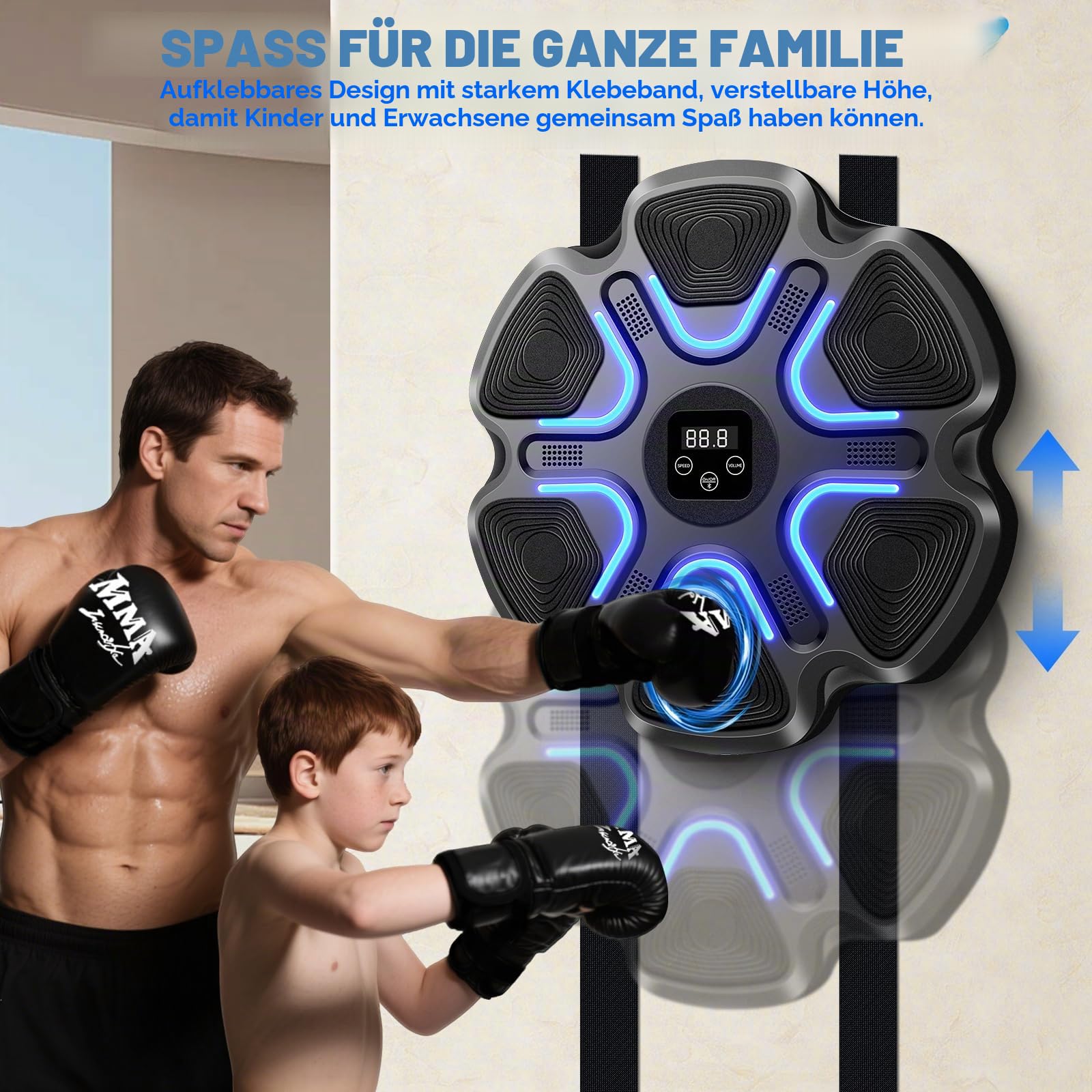 YORWHIN Music Boxing Machine für Kinder Erwachsene, Intelligente Bluetooth Boxautomat mit Boxhandschuhen, Wandmontierte Elektronische Boxmaschine mit 9 Geschwindigkeitsmodi für Zuhause Fitnessstudio