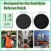 Vista 2 de CHENGU 12 Pairs Referee Patch Hook and Loop Dots 3 Inch Self Sticky Circle Round Adhesive Double Sided Hook and Loop Fasteners for Home Office DIY