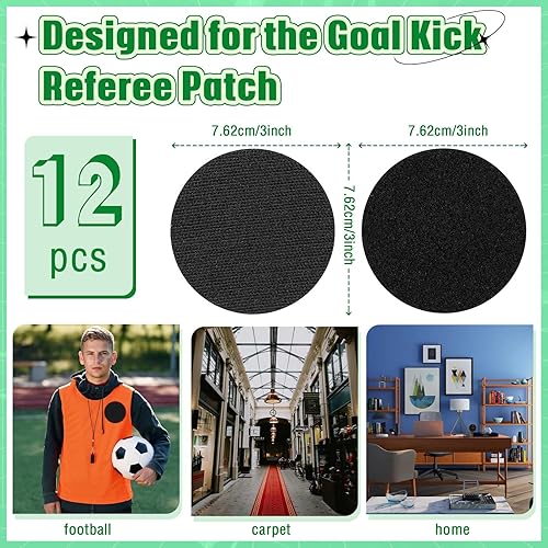 Miniatura 2 de Chengu 12 pares de puntos de gancho y bucle de árbitro de 3 pulgadas, autoadhesivos, círculos, redondos, adhesivos de doble cara, cierres de gancho