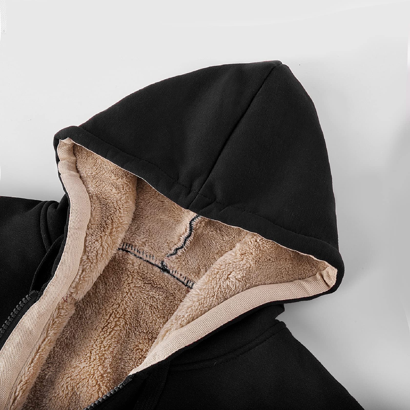 Niwicee Felpe con Cappuccio Donna Pullover Addensato da Tenere al Caldo Sweatshirt Maglione Manica Lunga Cappotto Hoodie Felpa in Pile Serie Plus Pullover Cotone Zip