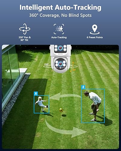 Miniatura 5 de 4K (lente dual y audio de 2 vías) 8 unids sistema de cámaras con cable para exteriores PoE PTZ Sistema de cámara DVR Kits (8Cams-3TB)