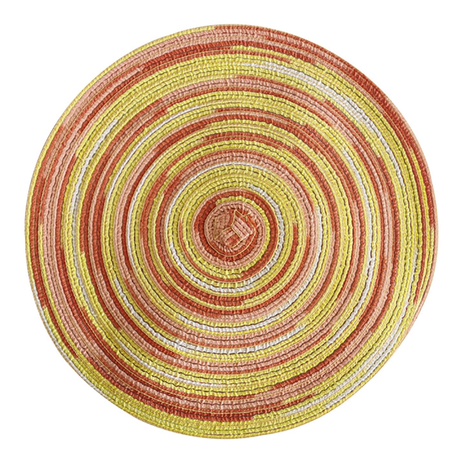 Creative Boho Placemat|Round Woven Place Mats|Decor Table Mat For Kitchen Dining Table,Restaurant,Coffee Shop,Multi-Colour(B),30cm(11.8in)-4PCS