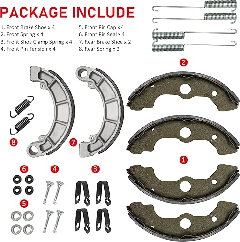 Miniatura 7 de Kit de zapatas de freno delanteras y traseras para Honda Foreman 400 Foreman 450 Rancher 350 Rancher 400, OEM # 06450-HN5-671 45175-HC4-006