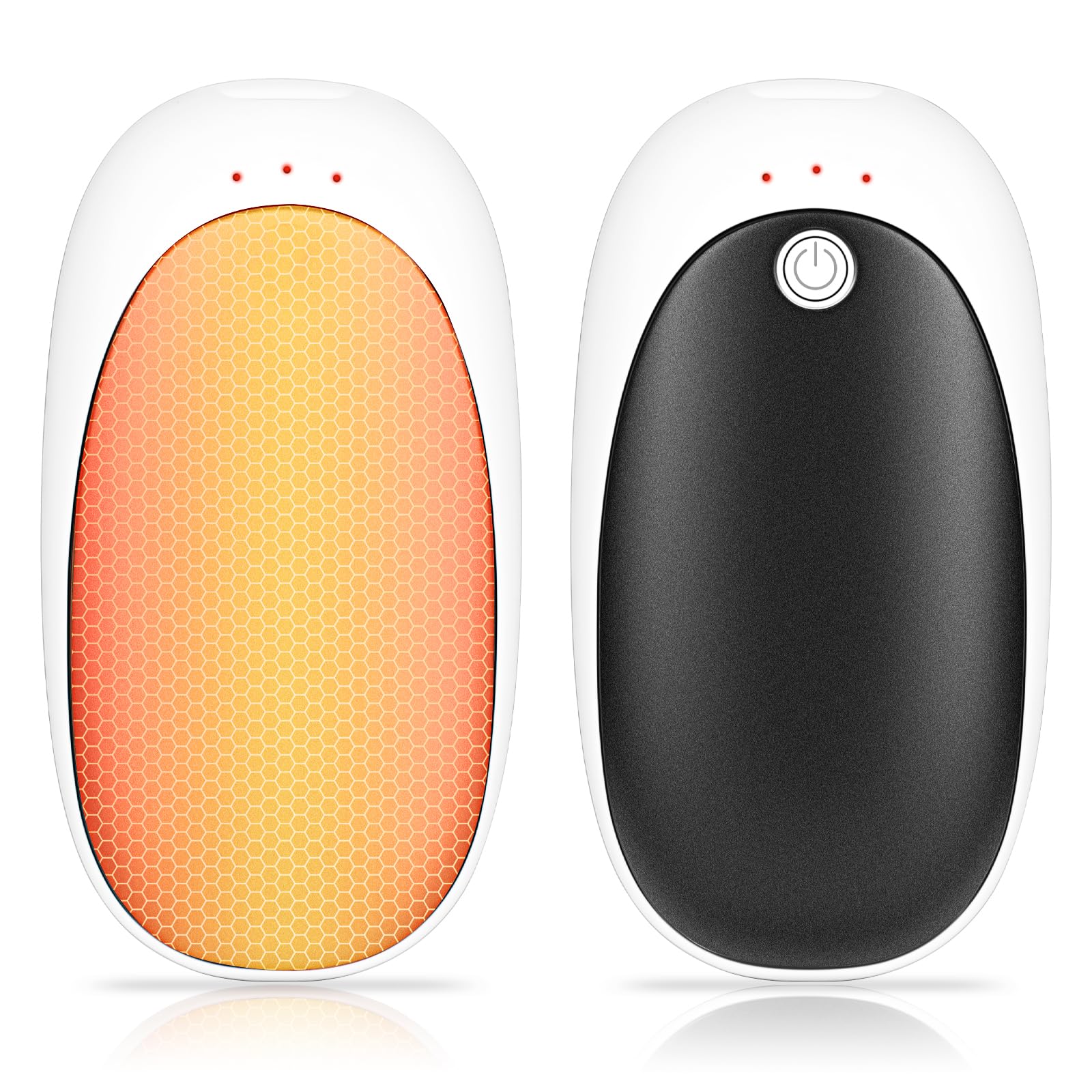 2Pack Magnetic Hand Warmers Rechargeable 6000mAh Electric Ultra Thin Light Portable Pocket Handwarmers/ 3 Levels Heat / 20Hrs Long Heating/UL Certified for Women Men (White)