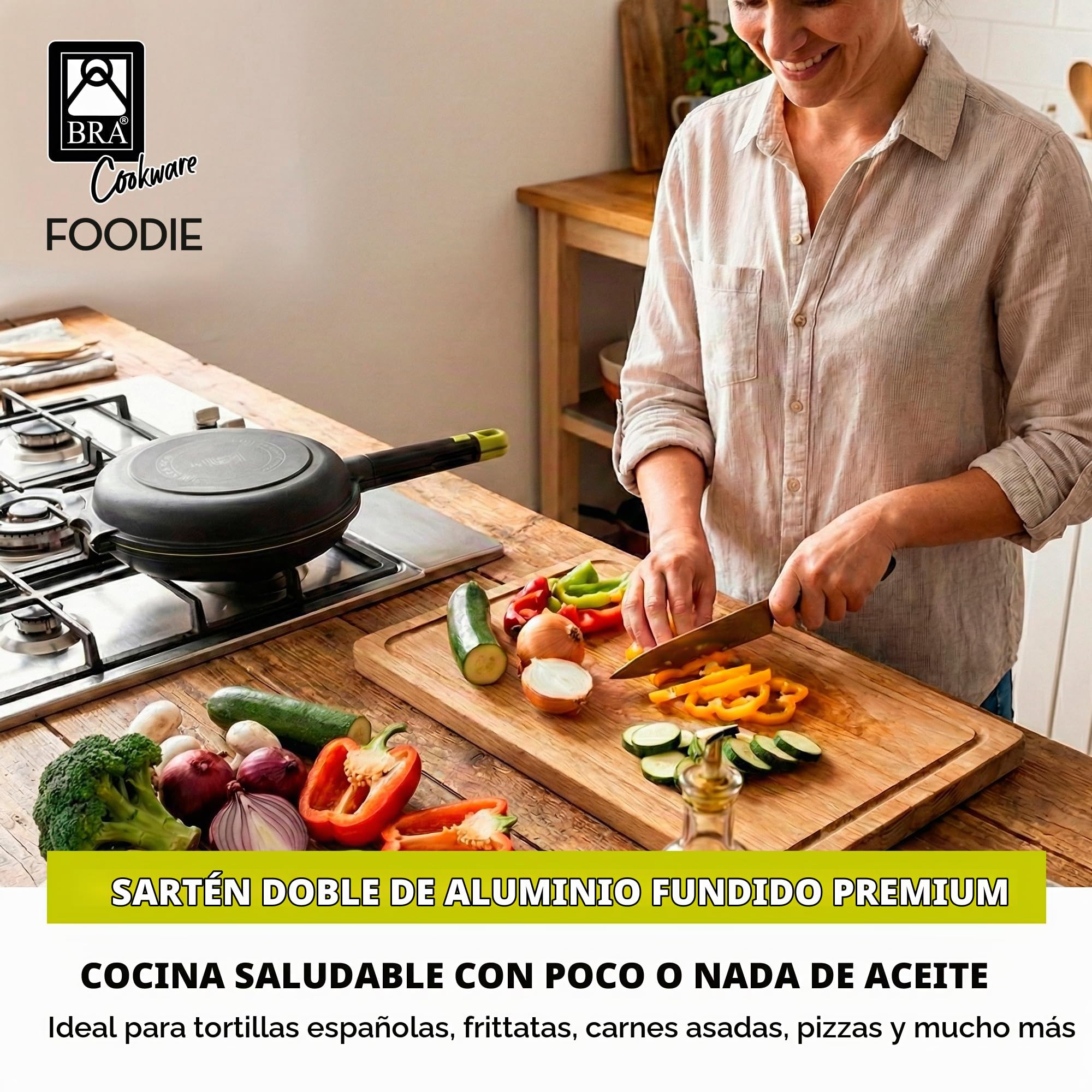 BRA Sarten Doble Tortillas Foodie 26 Cm Induccion