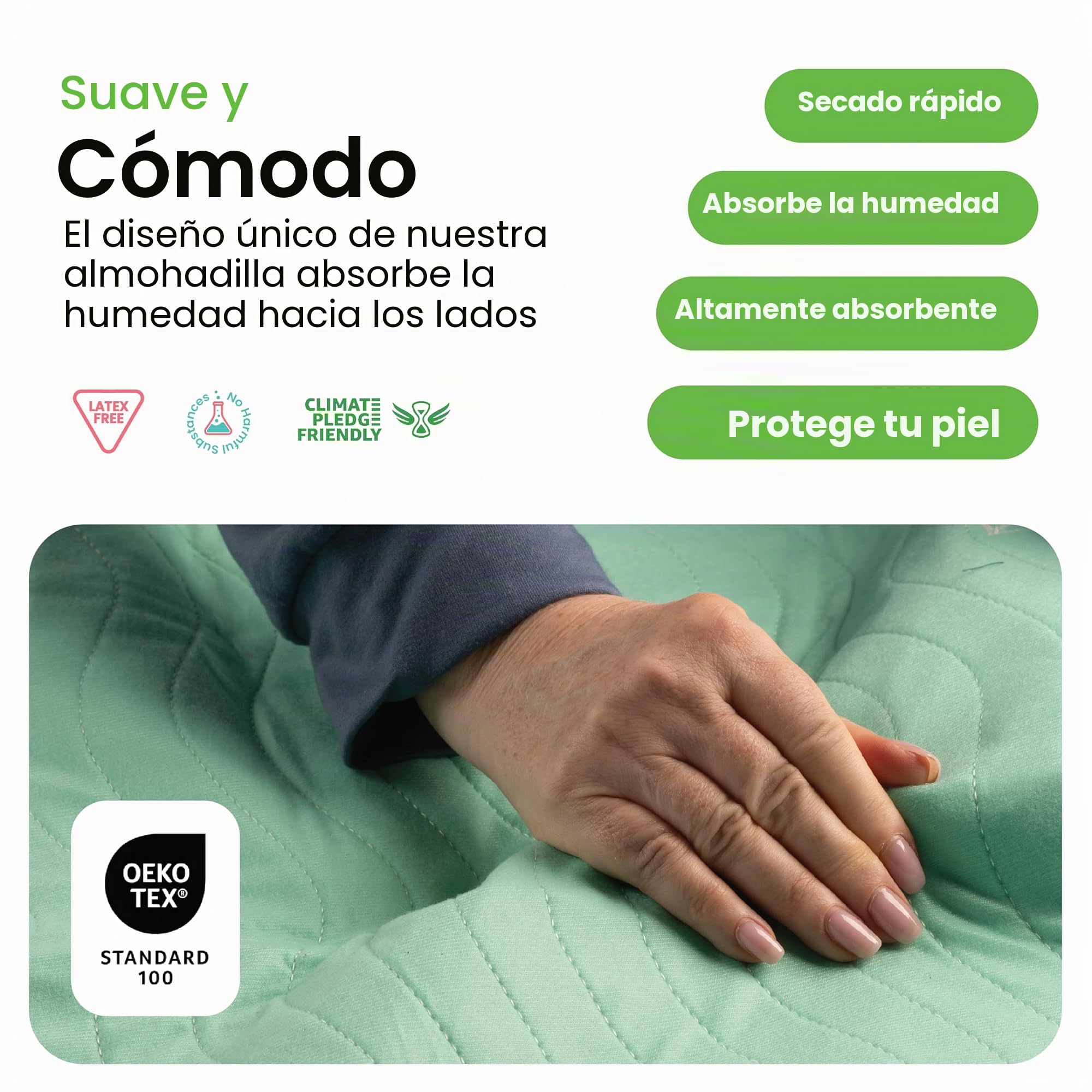 IMPROVIA® Almohadillas lavables de 34 x 36 pulgadas (paquete de 4) – Almohadillas reutilizables de gran absorción para incontinencia para niños, adultos, ancianos y mascotas – Almohadilla protectora