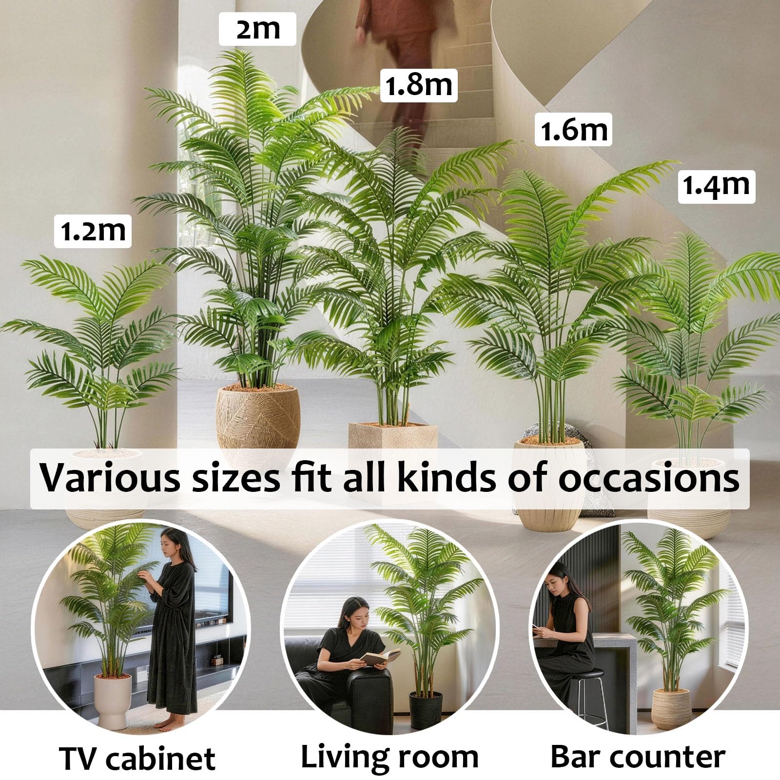 Sztuczna roślina, sztuczne drzewo, dekoracja wnętrz do salonu/sypialni/biura/lobby hotelu – sztuczna roślina doniczkowa (styl 1,150 cm)