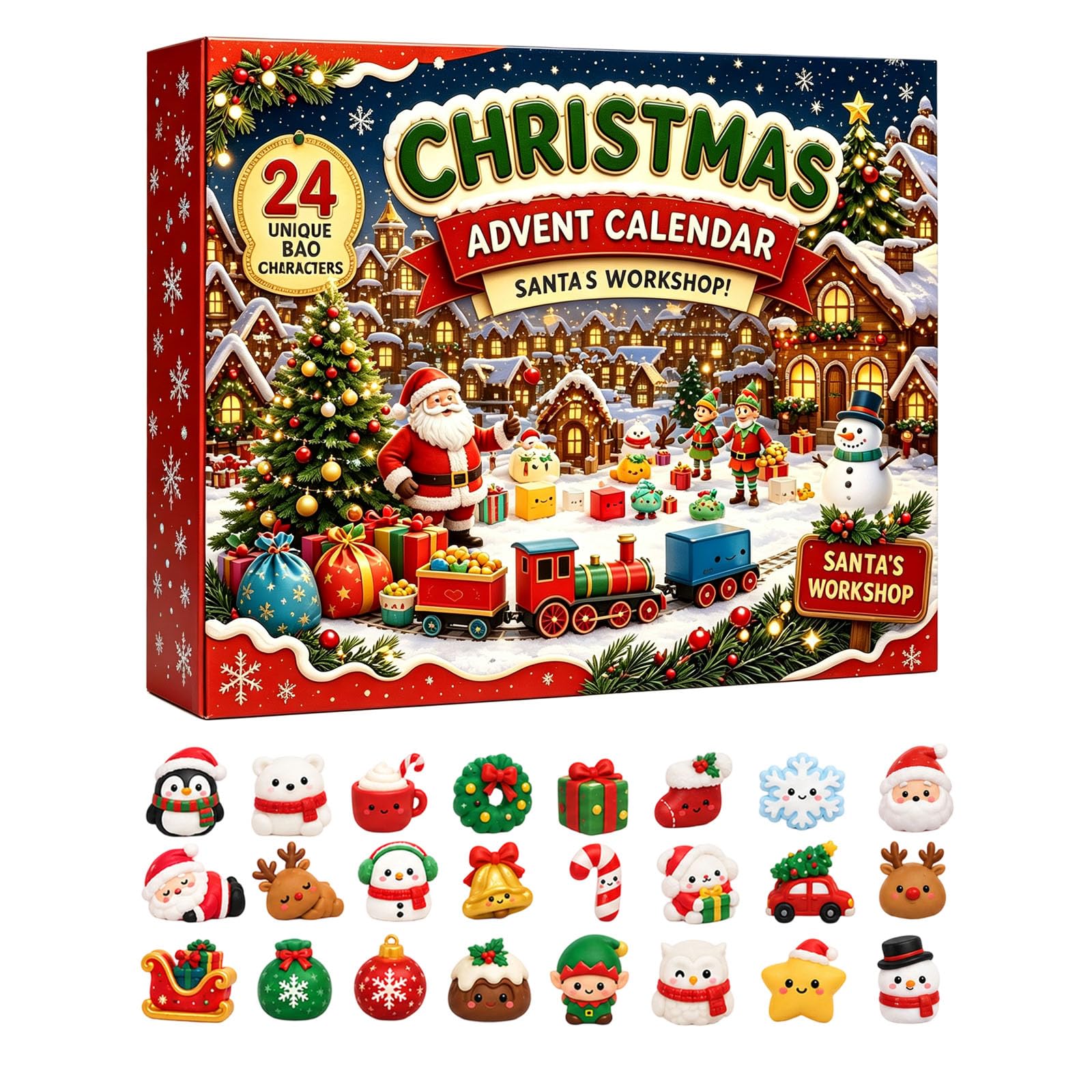 Squishy Advent Calendar 2026 Christmas Countdown Toy Mystery Gift Set,E