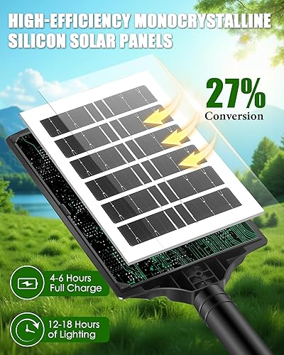 Miniatura 4 de Luces solares para exteriores de 400 W a 6500 K, luces de inundación impermeables IP66 para exteriores con sensor de movimiento y atardecer a