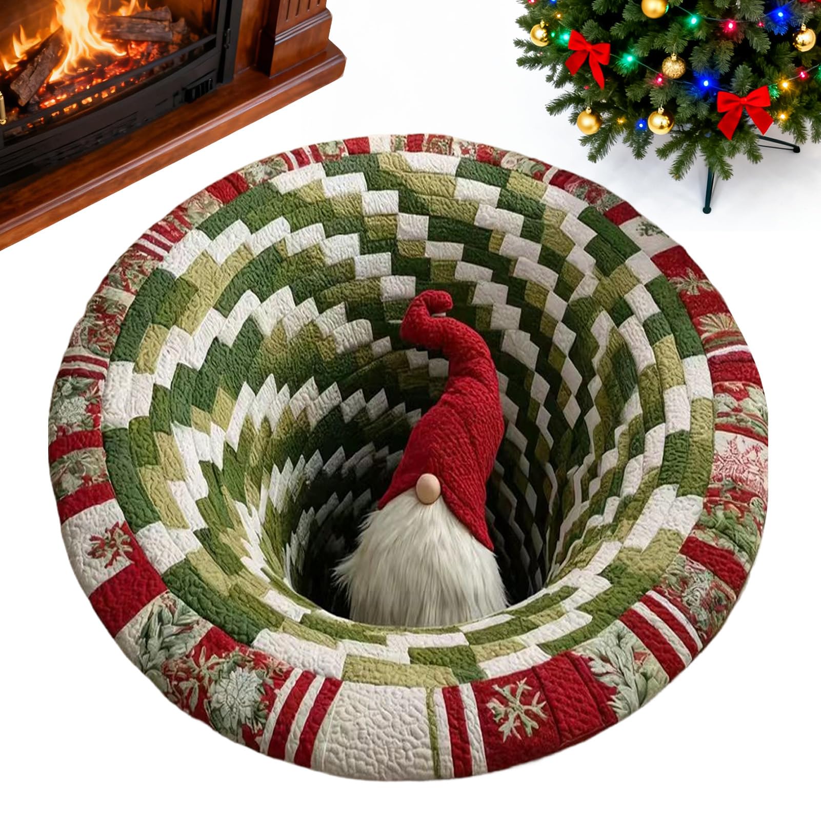 Tapis de Noël 3D antidérapant : fini les glissades dans la cuisine