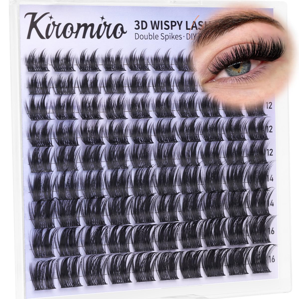 Lash Clusters Spike Cluster Eyelash Extensions Volume Eye Lash Clusters Wispy 10-16mm DIY Lashes Extension Thick Manga Eyelash