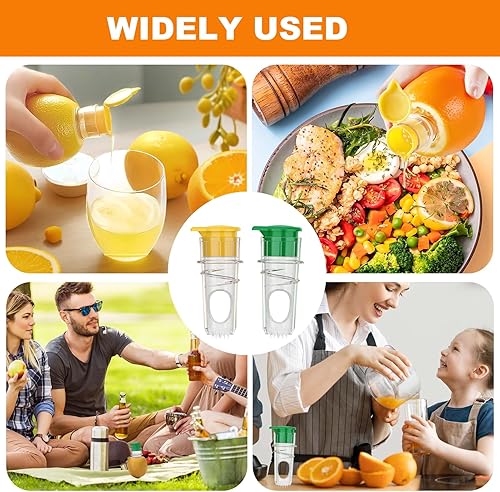 Miniatura 5 de Mini exprimidor de limón, exprimidor de limón con tapa de rosca, exprimidor manual portátil de lima con filtro integrado, prensa de cítricos naranja