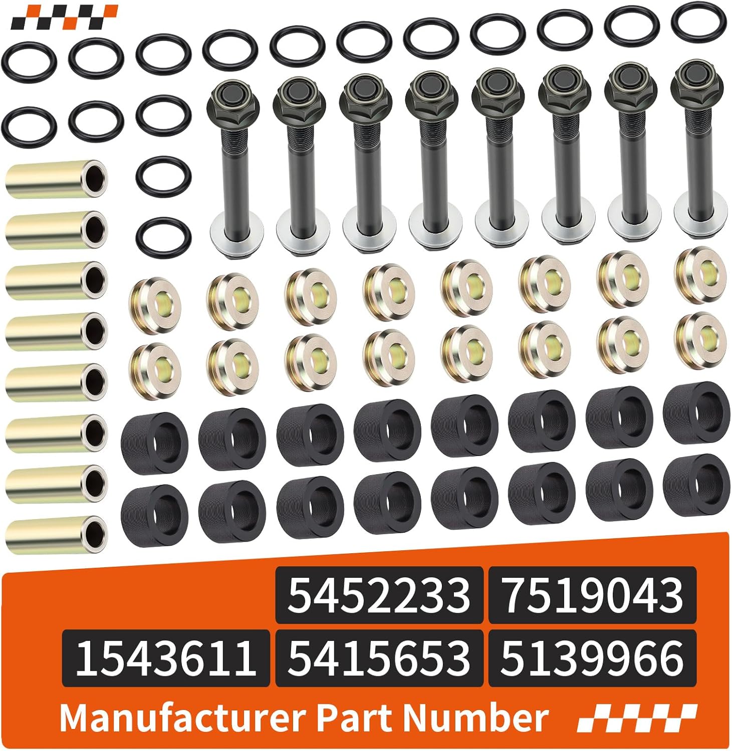 Front Or Rear Arm Bushing Kit For Polaris Ranger 1000 (Only Use Rear) 2021-2025 PRO XD 2000/4000 Full-Size (Only Use Front)2019-2026