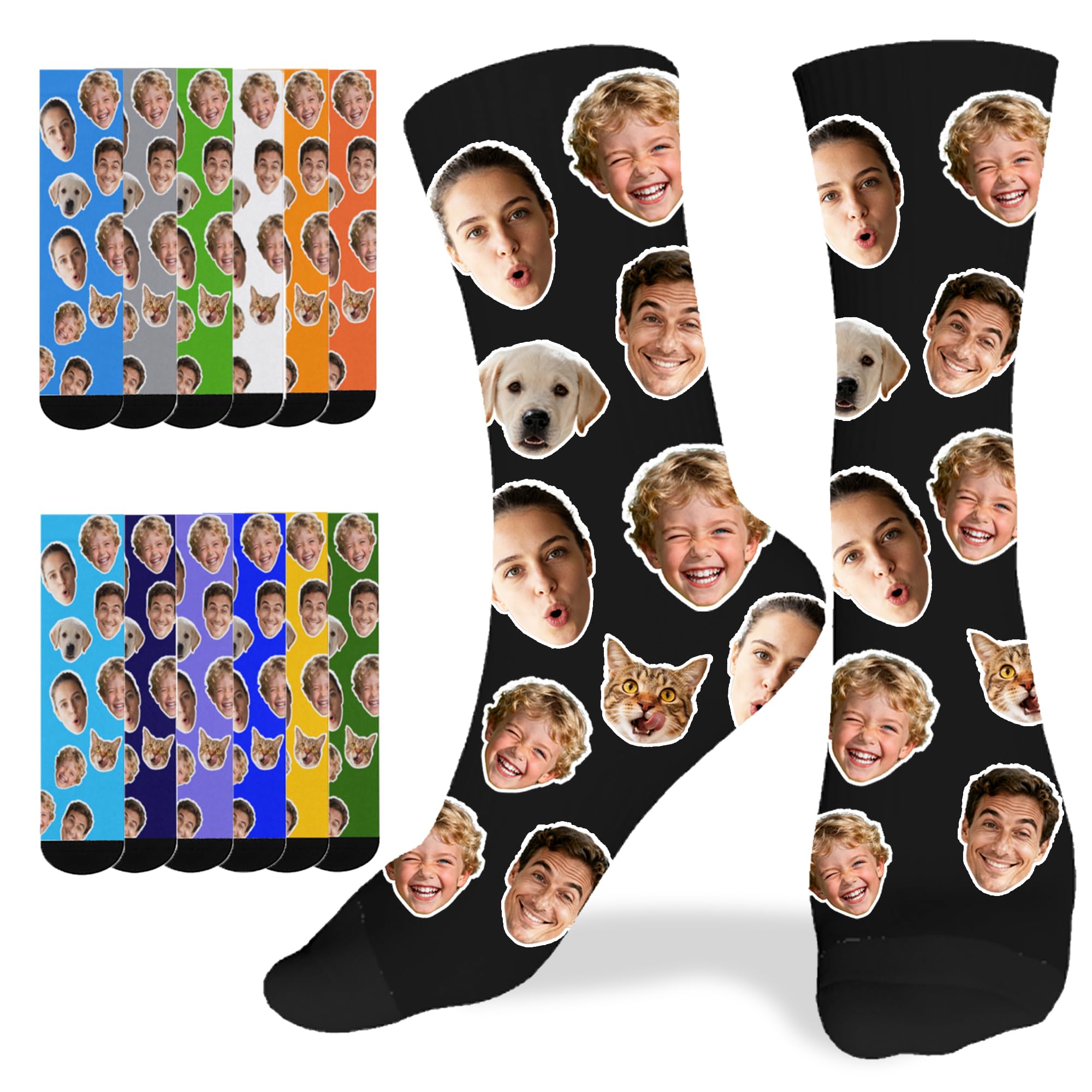 2026 Valentines Gifts for Him Her Personalised Socks with Photo for Men Women Custom Socks with Face Funny Gifts Personalised Gifts for Boyfriend Girlfriend Wife Daily Wear Party Sport Pet Lovers
