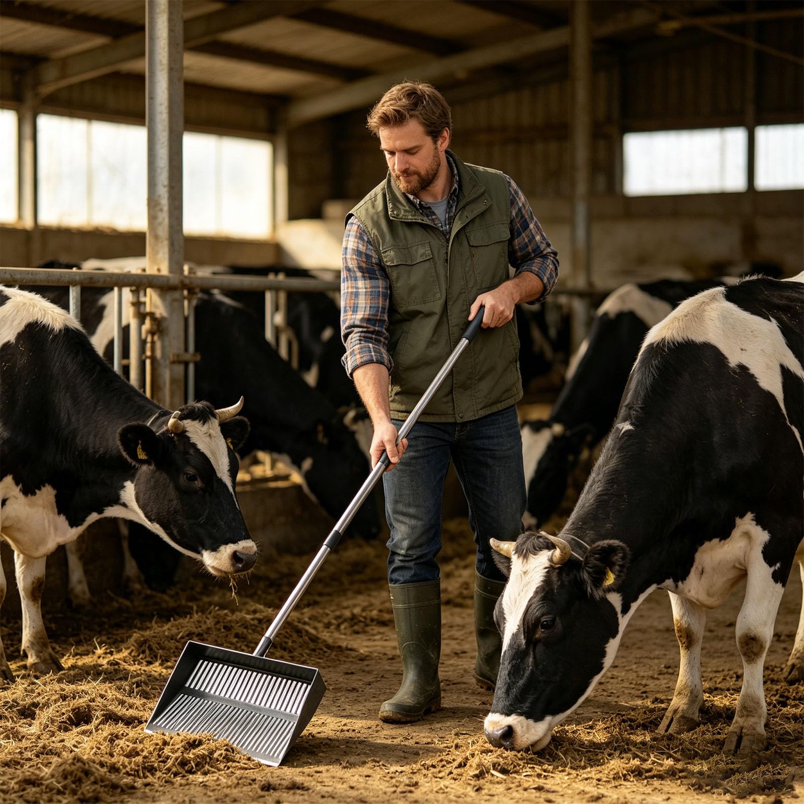 Extra Large 38 Cm Robusto Acciaio Fattoria Strumento per Efficace Pascolo e Campo Manutenzione Ampia Pala Agricola Pala Agricola Strumento Stabile Permanente Metallo Manico Regolabile