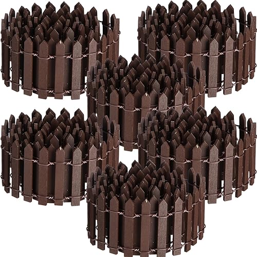 Kigley 6 piezas de valla de hadas de madera en miniatura de 40 pulgadas para decoración de valla de jardín para bricolaje, maceta, casa, proyecto de